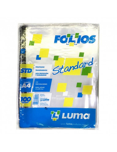 Folio Luma A Liviano Cristal Paquete X U