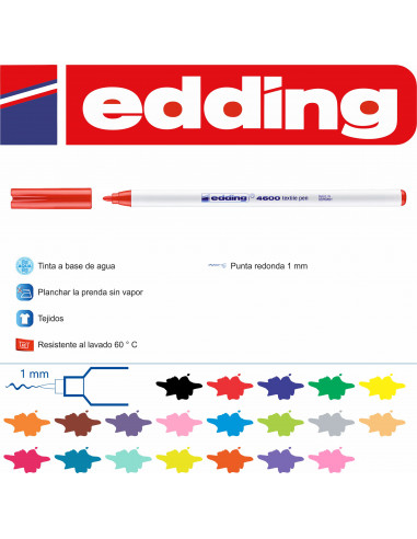 Rotulador ropa Rojo EDDING 4500