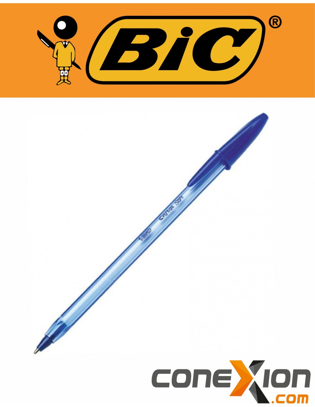 BIC® Cristal Soft Bolígrafo de punta de bola, punta de 1,2 mm, cuerpo azul  claro transparente, tinta verde - Bolígrafos tinta aceite con  tapón Kalamazoo